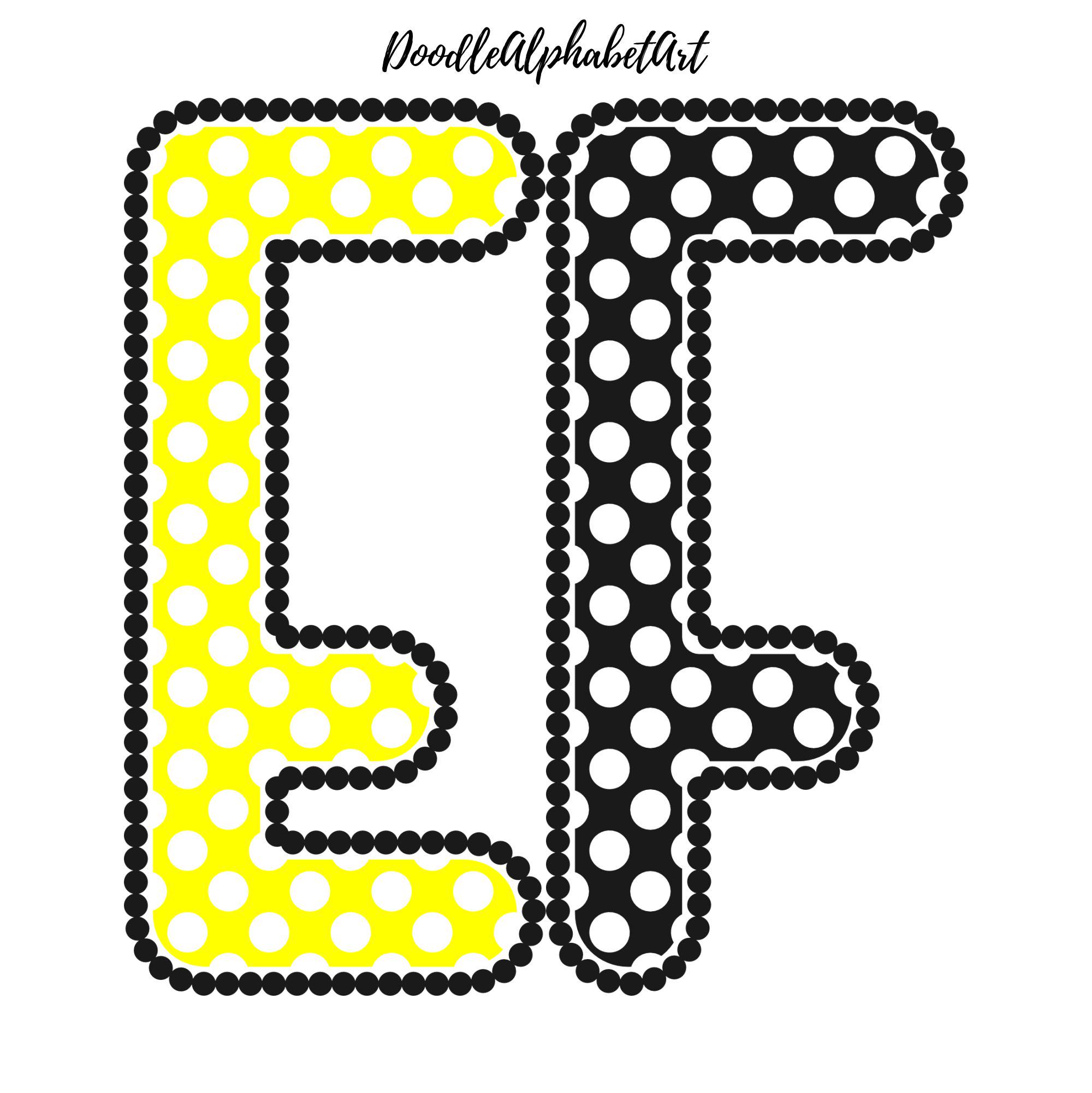 Dots Alphabet PNG Bundle: Bright Color Lettering Doodles (digital ...