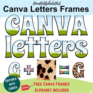 Curvy Canva Frame Letters: Groovy Doodle Alphabet (Digital Download)