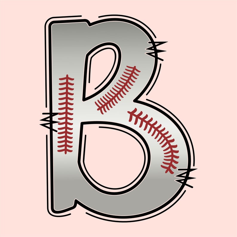 Baseball Doodle Alphabet Letters PNG Bundle Sublimation Etsy