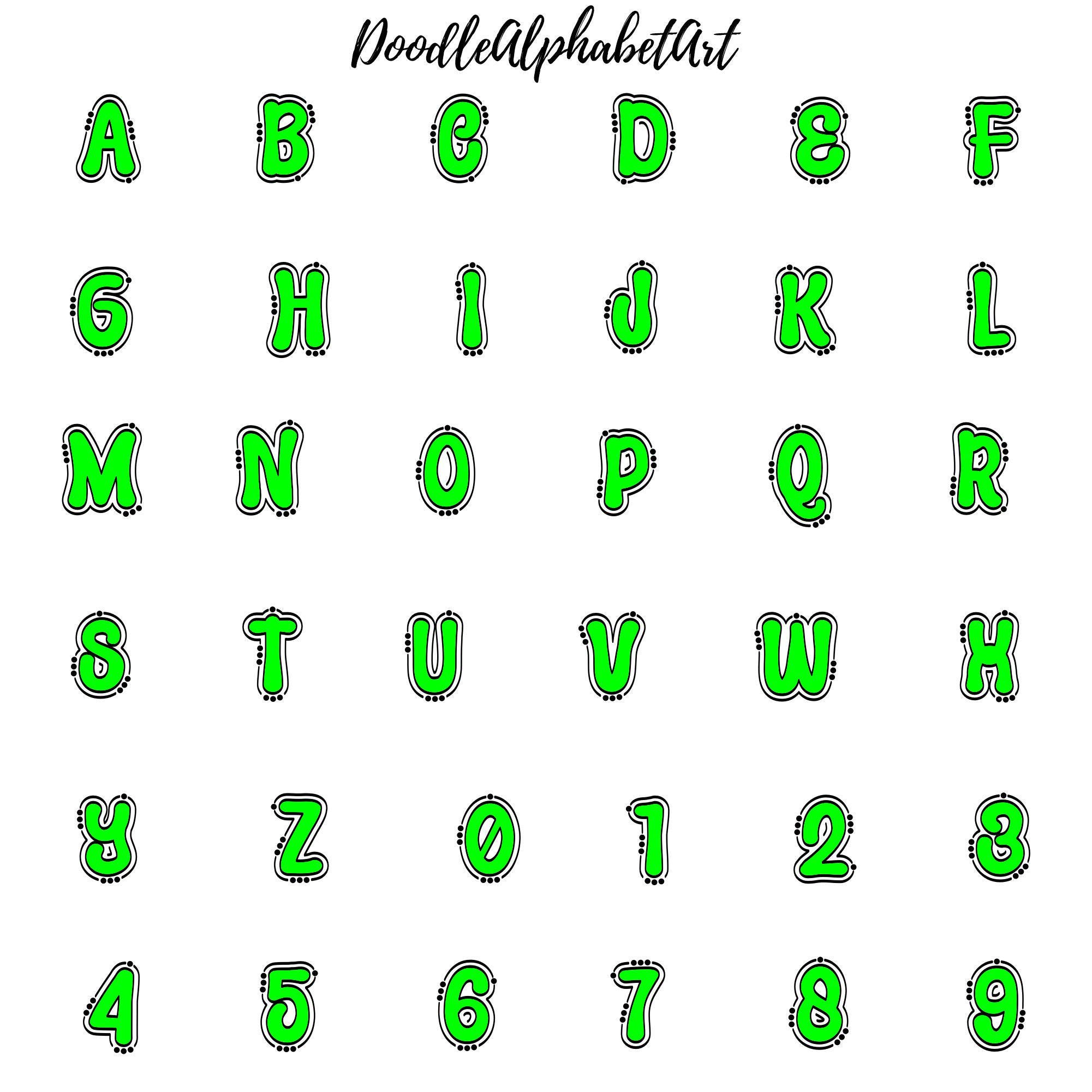 Prepy Line Preppy Lines and Dots Doodle Alphabet SVG PNG Bundle for Cricut & DIY ...