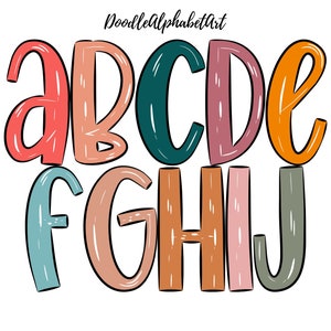 White bubbles Splash Lines, Alphabet letters PNG Bundle, 10 Alpha Sets, Earthy Boho Color, Handwritten Font Alphabet PNG, Digital AlphaPacks