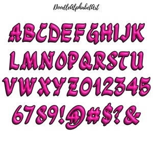 3D Inflated Letters PNG Bundle, Bright Color Palette, 5 Alpha Sets ...