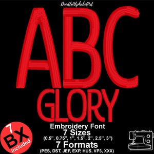 Mini Satin Stitch Embroidery Font: 7 Sizes & Formats (BX PES DST) - Instant Download
