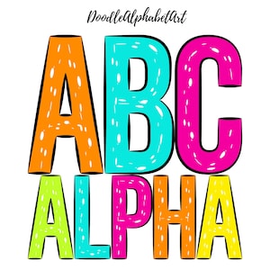 Splash Water Bubbles, Alphabet letters PNG Bundle, Bright Color Palette, 5 Alpha Sets, Handwritten Font Alphabet PNG, Digital Downloads