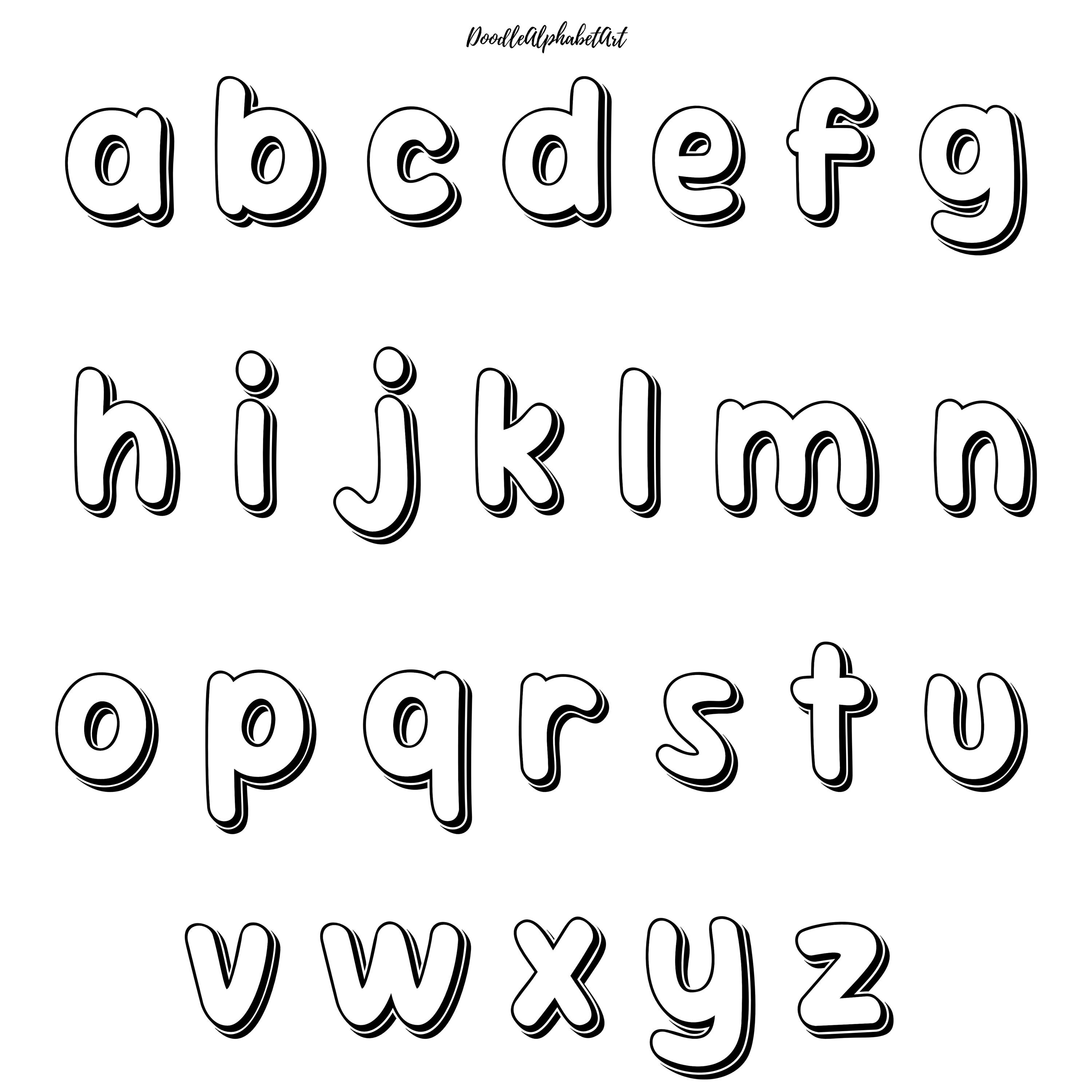 Doodle Alphabet SVG: Layered Block Shadow Letters (digital Download) - Etsy