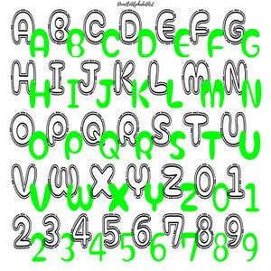 Blank Rounded Alphabet SVG PNG, Transparent Background Bouncy Letters ...