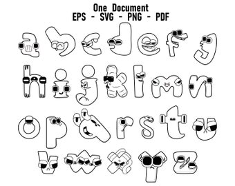 One Document Complete Alphabet Lore Bundle, Uppercase, Lowercase and Number  epssvgpngpdf, Blank and Colorful Alphabet Lore, Digital Alph -  in 2023