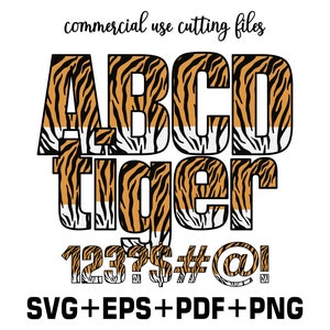 Tiger Print Alphabet: Animal Skin Letters Clipart (Digital Download)