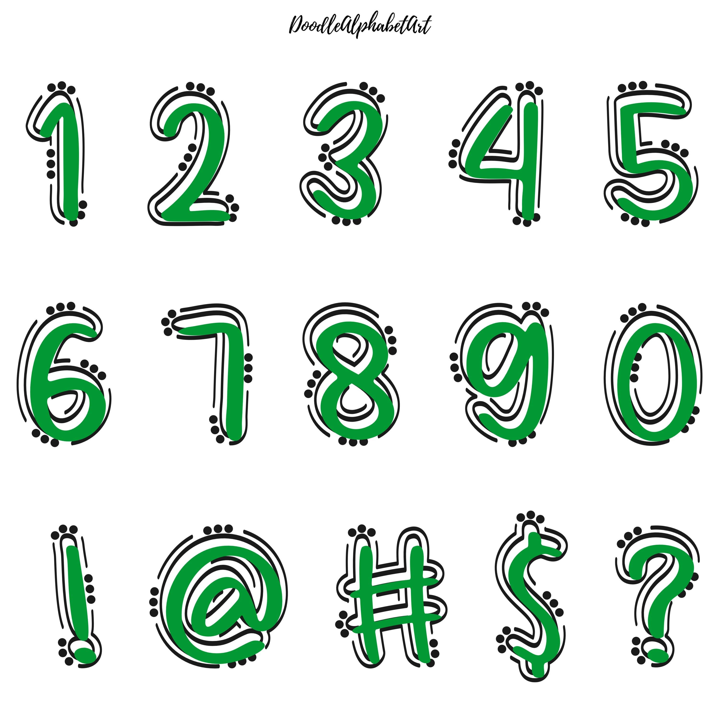 Blank Doodle Dots and Lines Alphabet Bundle PNG SVG PDF Eps Dxf +