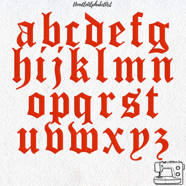 Canterbury Old English Embroidery Font BX | Satin Column Machine Font ...