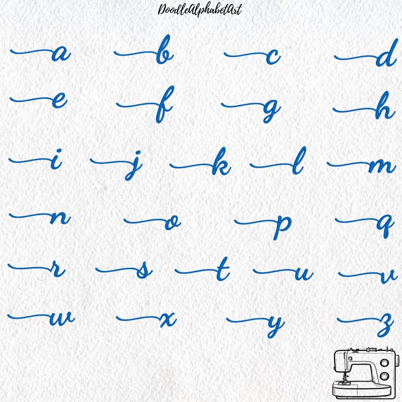 Monogram Dancing Script Embroidery Font, Stroke Alphabets, 7 Formats 5 ...