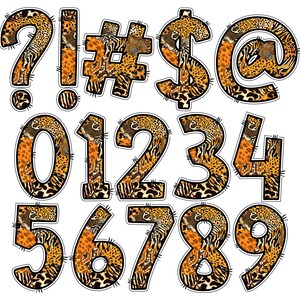 Wild Animal Digital Alphabet Letters PNG, Hand Drawn Digital Doodle ...