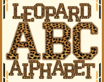 Leopard Alphabet Letters Sublimation PNG, leopard letters, digital alphabet Uppercase Letters, DIGITAL DOWNLOAD