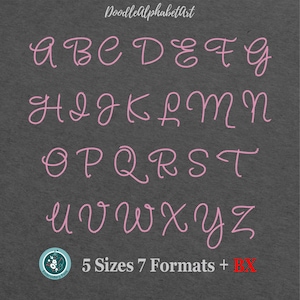 Style Script Chain Stitch Embroidery Font, 5 Sizes 7 Formats + BX ...