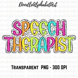 School Speech Therapist PNG design, Dalmatian Dots, Bright Colorful Polka Dot Letters, School Sublimation, Dalmatian Spots PNG, DTF transfer
