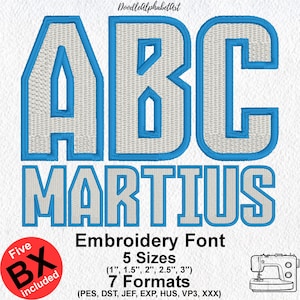 Martius Embroidery Font: Satin Border Fill Stitch, BX Format (Digital Download)