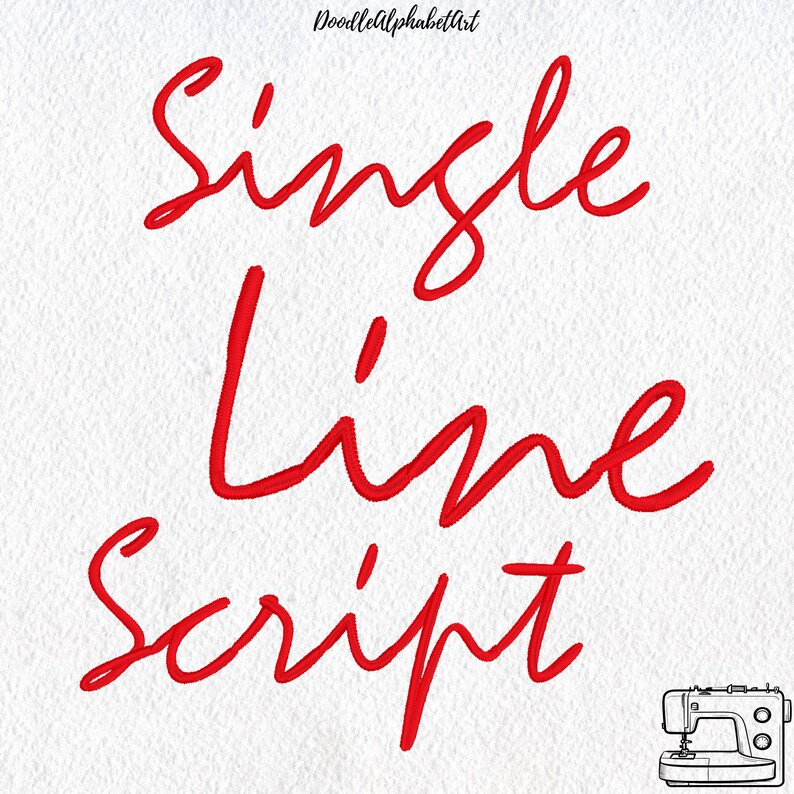Single Line Script Text Single Line Satin Stitch Embroidery Script Font BX 5 Sizes 7 Formats - Etsy