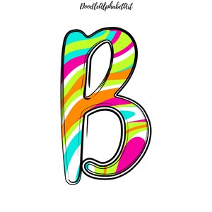 Colorful Doodle Alphabet Clip Art PNG: Scribble Alpha Pack Digital ...