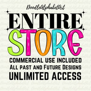 Commercial Design Bundle: Entire Store Access, Doodle Alphabet, Canva Frames (Digital Download)