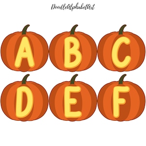 Halloween Pumpkin Alphabets PNG Bundle, Handwritten Alpha PNG, Digital Download for Spooky Designs, Crafting Halloween Letters
