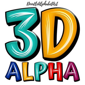 3D Kindergarten Alphabet PNG: White Brush Stroke Clipart (digital ...