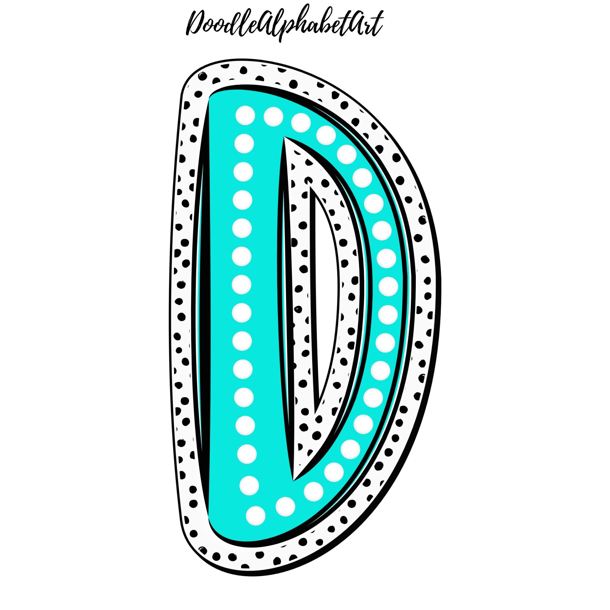 Dalmatian Spots Alphabet PNG Bundle: Doodle Polka Dot Letters