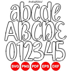 Sketched Scribble Doodle Font SVG PNG PDF Eps Dxf, Fillable Blank Scribble Letters, Cutting Machines, Custom Fill Colors and Alpha patterns