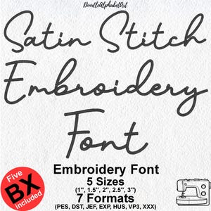 Satin Stitch Embroidery Font: Alucky Hand-Drawn Design (BX Font)