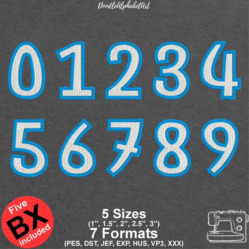 Satin Border Embroidery Font: Two-color Outline Stitch (digital ...