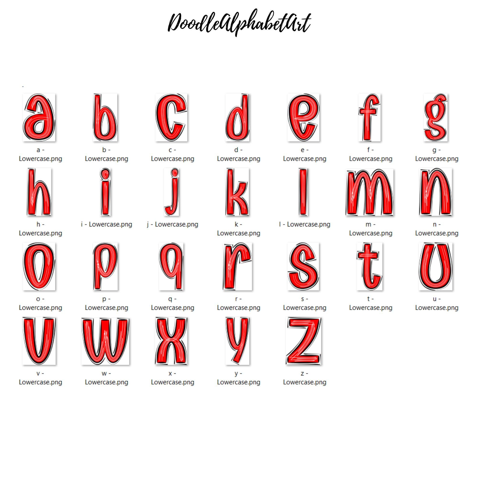 Black & Red Scribble Letters PNG Bundle, White Splash Lines Doodle ...