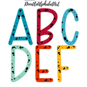 Bubbles Retro letters PNG, Hand Drawn Doodle Alphabet PNG Bundle with Retro Summer Sunset Color for Sublimation Designs Digital Downloads