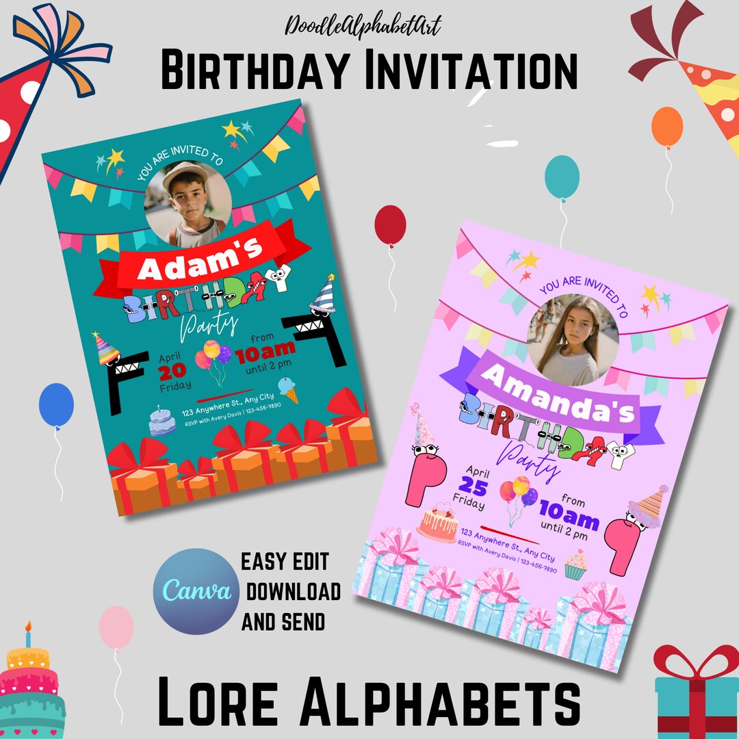 Easy Editable and Printable Birthday Party Invitations Etsy
