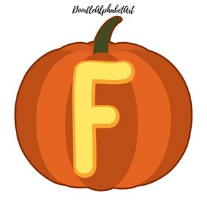 Halloween Pumpkin Alphabets PNG Bundle, Handwritten Alpha PNG, Digital ...