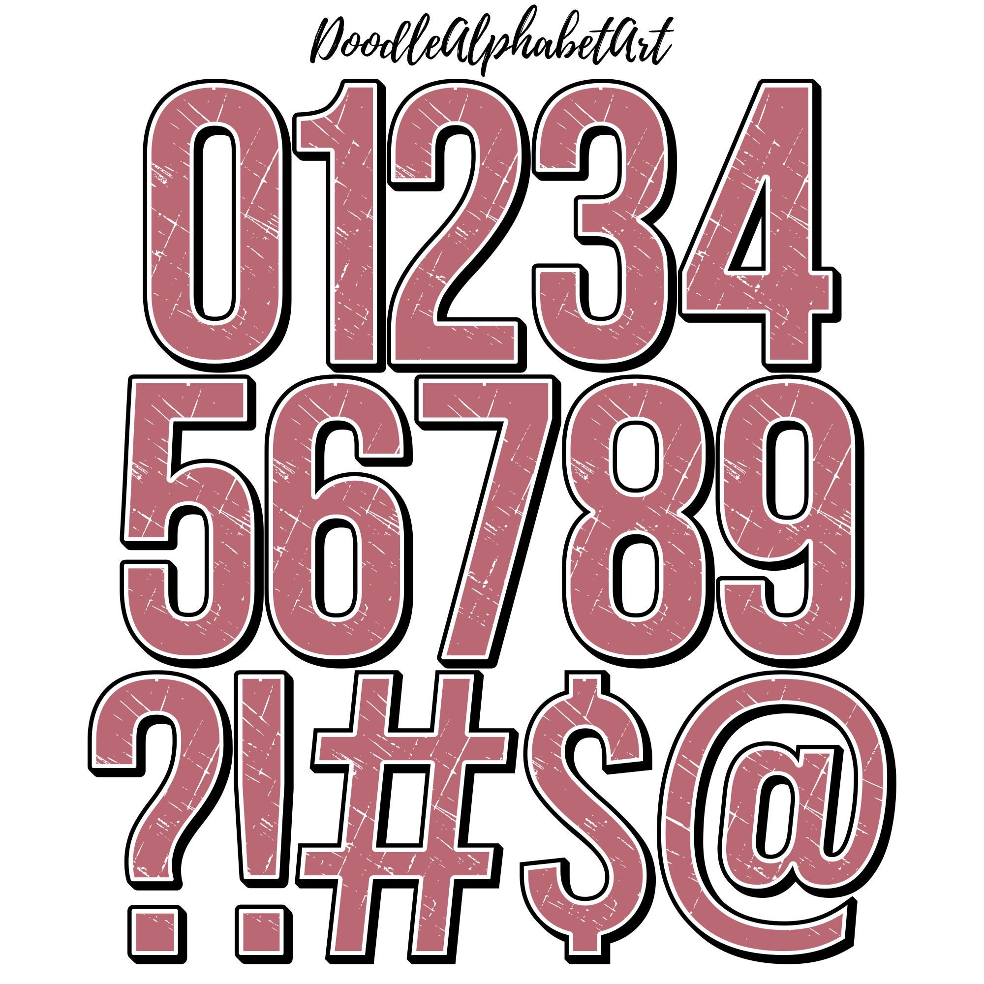 Boho Distressed Alphabet PNG: Grunge Letters & Numbers (digital ...