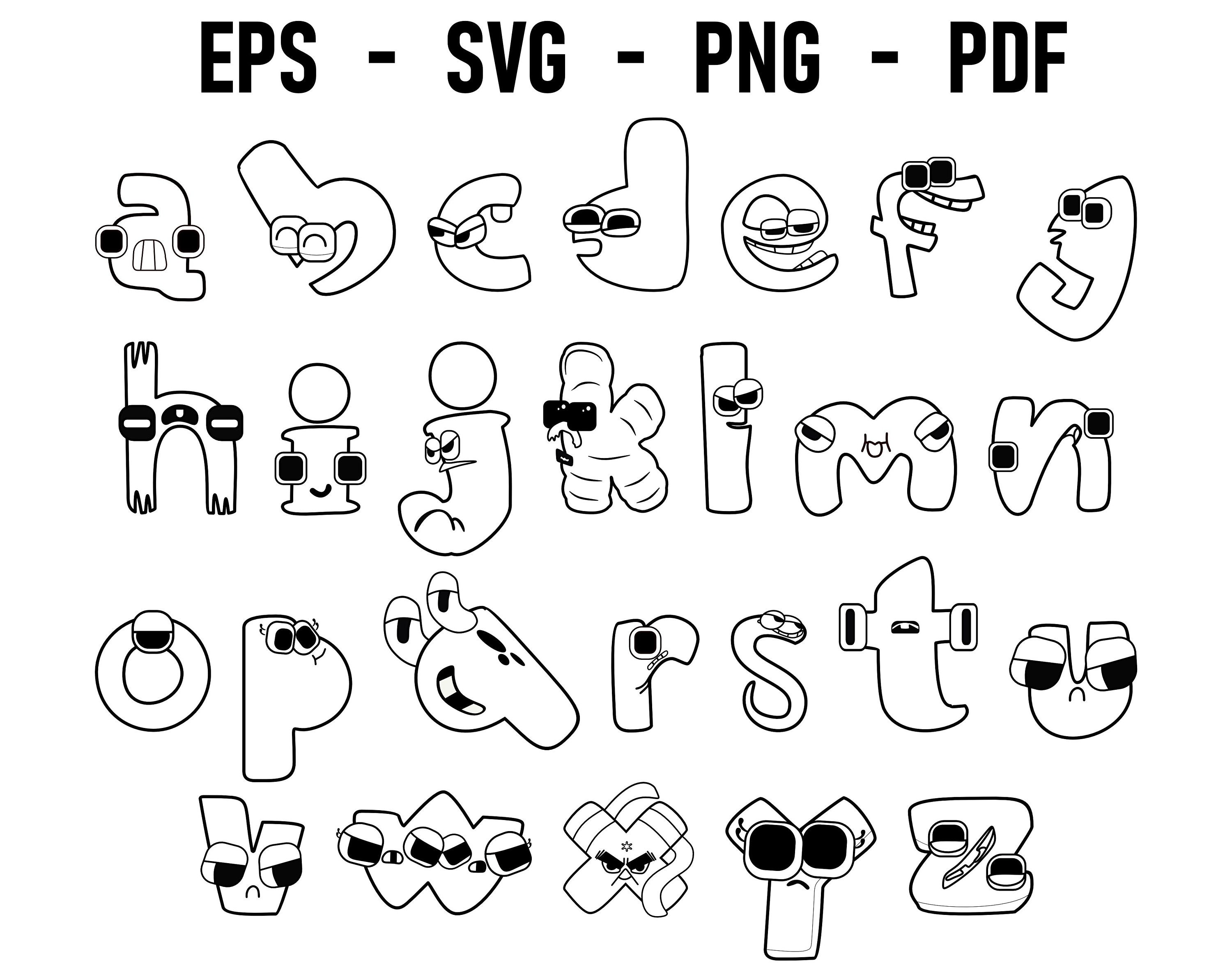 Digital Alphabet Lore A-Z Uppercase SVG / PNG / DXF / Eps / - Inspire Uplift
