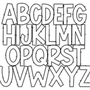 Doodle Blank Transparent Letters Font Alphabet SVG PNG EPS Pdf. Create ...