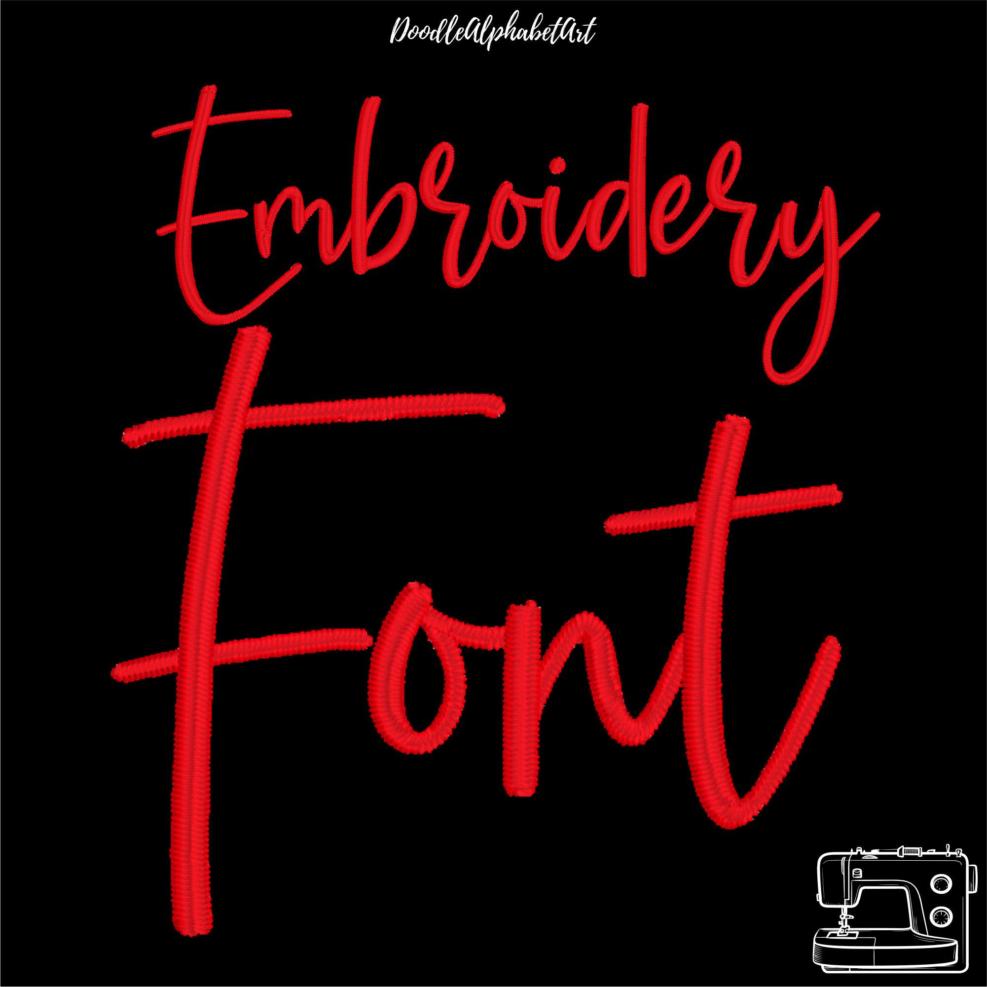 Satin Stitch Handwritten Script Embroidery Font BX, Cursive Machine ...