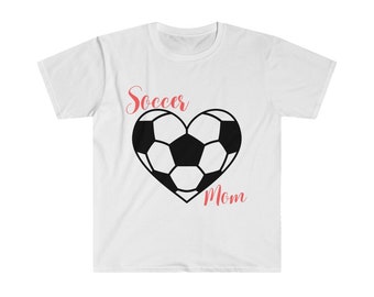 Soccer Mom Heart Softstyle T-Shirt WHT/CRL