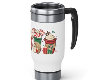 Christmas Winter Favorites Mouse Stainless Steel Travel Mug with Handle, 14oz