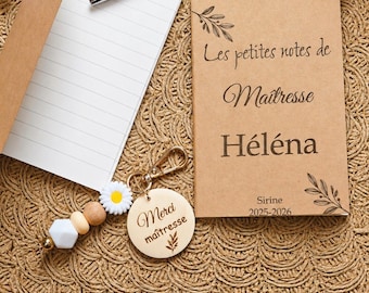 Bloc note en kraft  personnalisé  cadeau maîtresse / cadeau Mamie / cadeau directrice /cadeau papy/ mariage /ATSEM