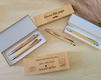 Personalized wooden pen set / teacher gift / teaching assistant gift / Father's and Mother's Day gift / wedding gift / guests