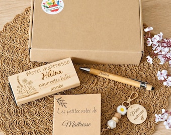 Coffret cadeau maîtresse / cadeau ATSEM/ cadeau fin d'année   Cadeau prêt à offrir scolaire
