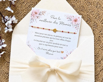 Bracelet Femme Fin Doré avec Perles Colorées – Cadeau Maman Mamie – Bracelet Délicat Ajustable – Idée Cadeau Fête des Mères