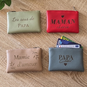 Cartera de cuero personalizada para mamá, papá, abuela, abuelo - Idea de regalo para toda ocasión, cumpleaños, Día de la Madre, Día del Padre