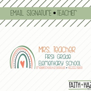Personalized Email Signature * Rainbow * Elementary * Teacher