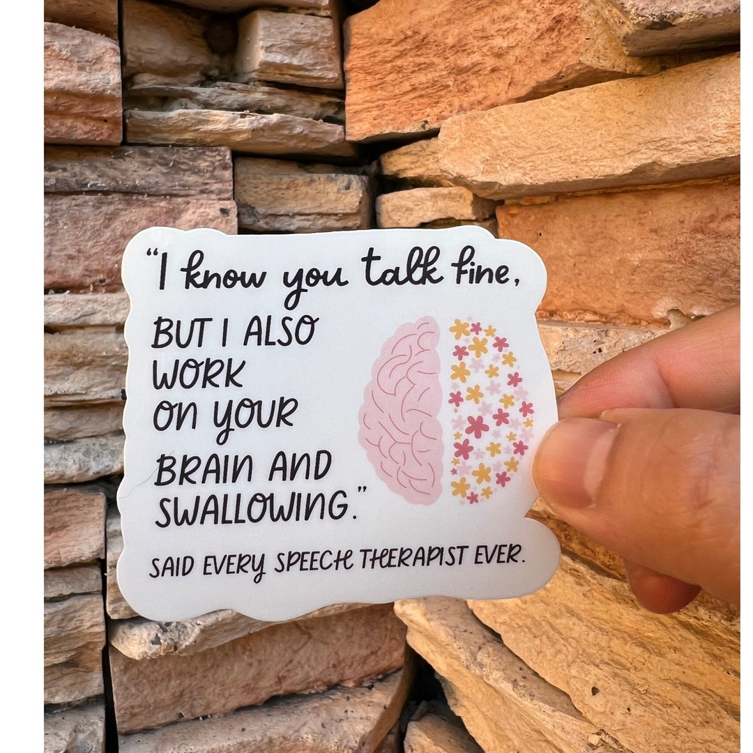 Slp Sticker Silly Funny Speech Therapist Sticker: Brain & Swallowing, Sarcastic SLP Gift ...