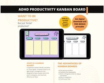 ADHD Kanban Board: Task Tracker & Project Planner (Digital Download)