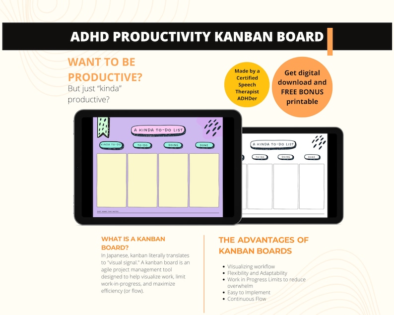 ADHD Kanban Board: Task Tracker & Project Planner (digital Download) - Etsy