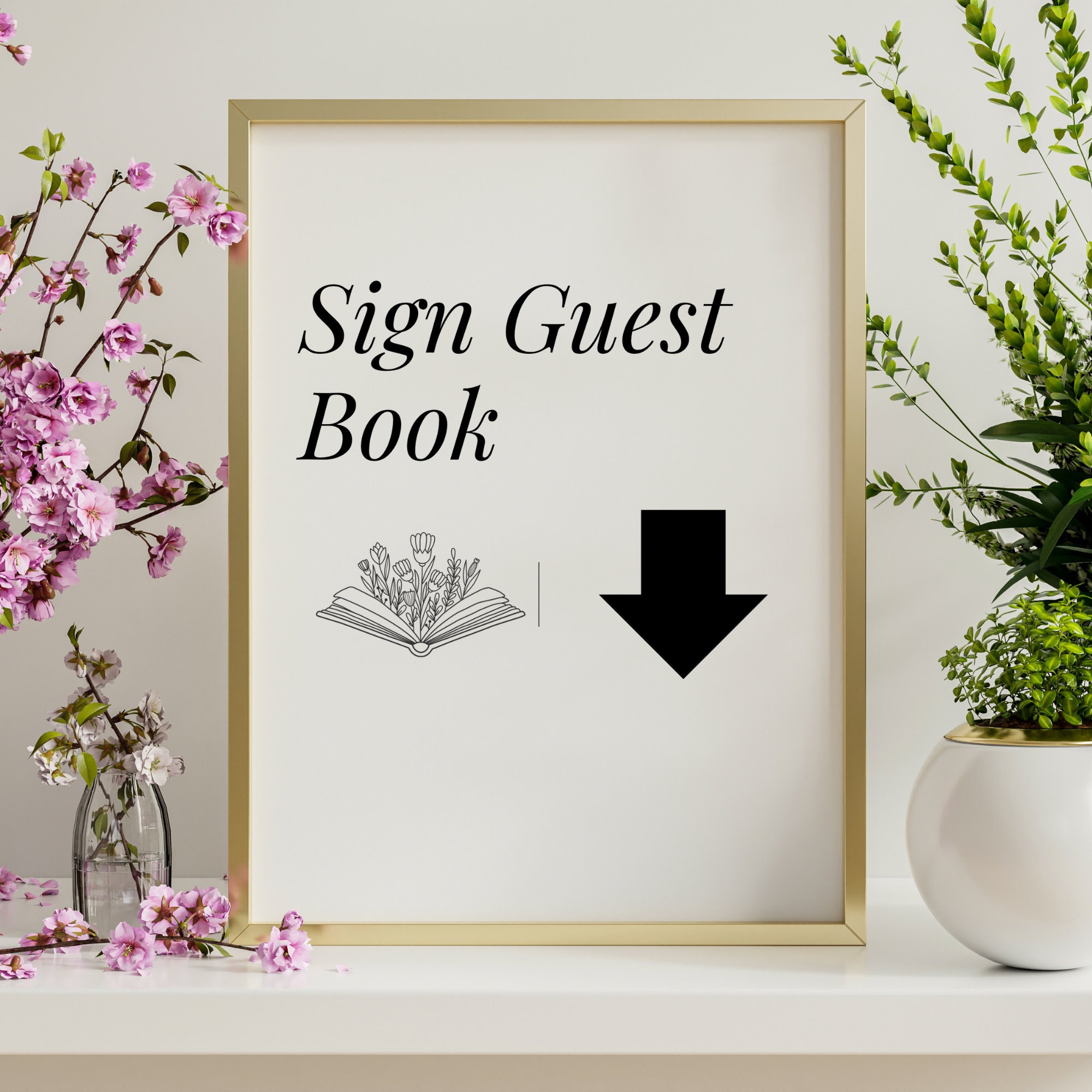 Editable Wedding Template for Simple Directions, Minimalist Wedding