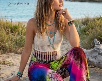 New J Up Uptown Women's Boho Multi Colored Chic Bohemian Silky High Waisted Tall Animal Print Palazzo Pants s m l made in usa Beach Vacation